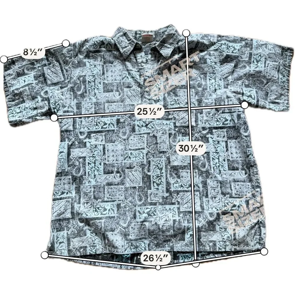 Go Barefoot Makau Fish Hook Hawaiian Shirt Men’s Size XL